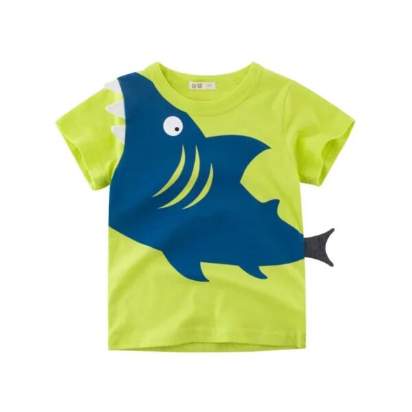 2025 Summer Children 3D Cartoon T-shirt for Boy Animal Printing Dinosaur Shark Boys T Shirt Girls Tops Tees Cartoon Kids Clothes - Image 15