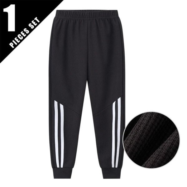 1/3 Pcs Children's Waffle Solid Color Sports Pants Boys Casual Joker Harun Pants Elastic Waist Running Pants Girls Fashion Pants - Image 9