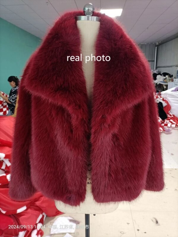 Coat Women Fashion Oversized Turn Down Collar Fluffy Faux Fur Coat Women Vintage Faux Fur Jacket Coats Winter Clothes Women - Image 6