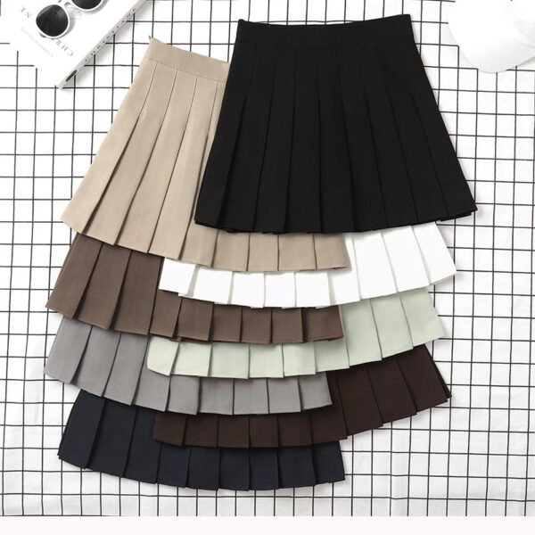 Brown Skirt Ladies 2022 Summer Clothes Women's High Waist Harajuku Korean Style Black Mini Pleated Skirt For School Girl Uniform - Image 2