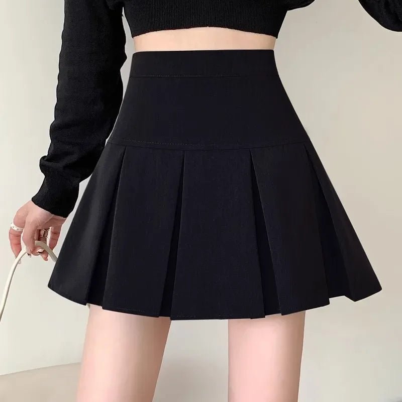 Grey Pleated Mini Dress For Women High-Waisted Slimming Style Anti-Exposure A- Line Skirt New Arrival Spring/Autumn 2024 - Image 3