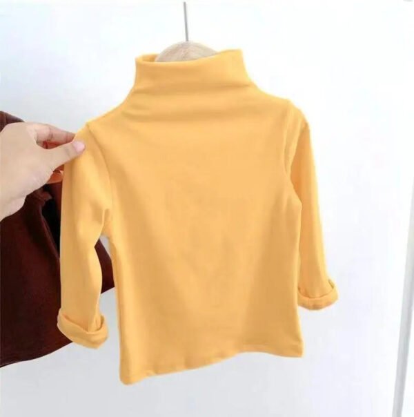 Autumn Winter Children Kids Boys Girls T-shirts Tops Turtleneck Solid Long Sleeve Warm Fleece Bottoming Shirts Tees for Kids - Image 8