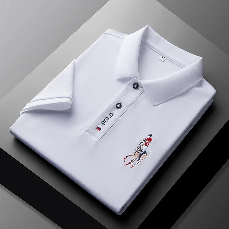 Men's Embroidered Casual Fashion Short Sleeved POLO Shirt Summer Comfortable Top - Image 12