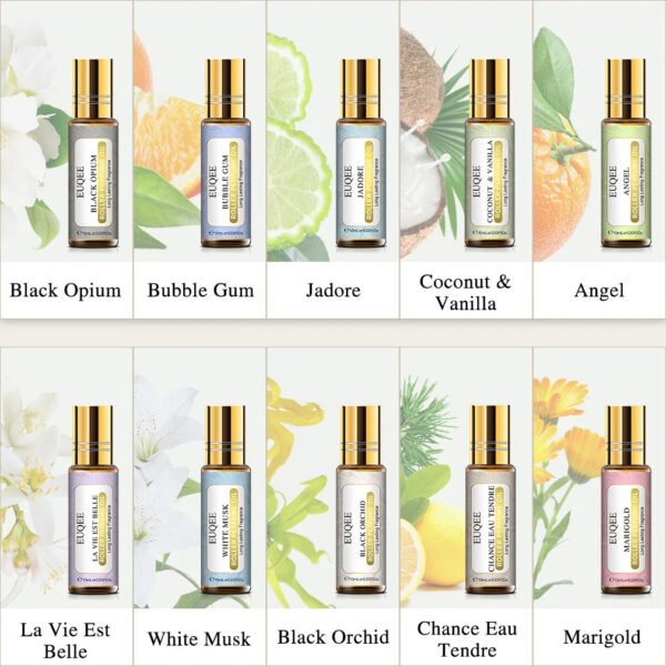 EUQEE 10 Bottles Women Fragrance Oil Gift Set Bubble Gum Jadore White Musk 10ml Roller Fragrance Oil For Diffuser DIY Soap - Image 7
