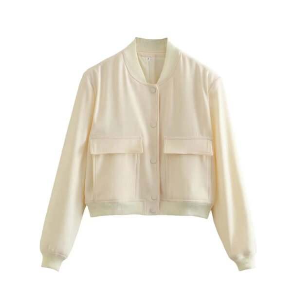 Willshela Women Fashion Solid Bomber Jackets Coat With Pockets V-Neck Single Breasted Long Sleeves Female Chic Lady Outfits - Image 10