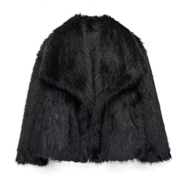 TRAF White Faux Fur Coat 2024 Woman New in coats Autumn Winter Fur Plush Fluffy Jacket Warm Red Gray Black Outerwears - Image 10
