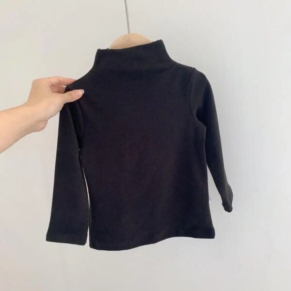 Autumn Winter Children Kids Boys Girls T-shirts Tops Turtleneck Solid Long Sleeve Warm Fleece Bottoming Shirts Tees for Kids - Image 12
