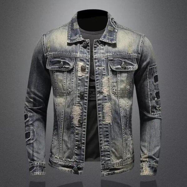 Autumn and Winter Coats for Men Spring and Fall Trends Plankton Denim Cargo Jacket Loose Casual Men's Coat Winter - Image 2