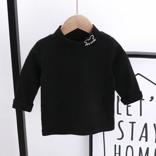 Autumn Winter Children Kids Boys Girls T-shirts Tops Turtleneck Solid Long Sleeve Warm Fleece Bottoming Shirts Tees for Kids - Image 6