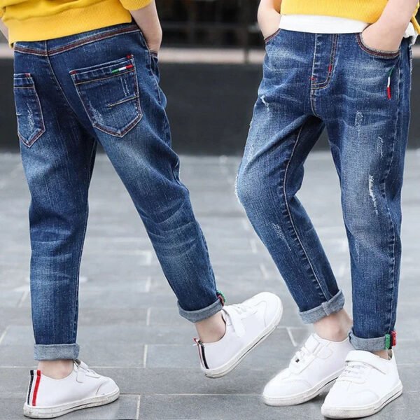 DIIMUU 4-11 Years Boys Clothes Slim Straight Jeans Young Pants Kids Baby Children Denim Clothing Trousers Elastic Waist Bottoms - Image 8