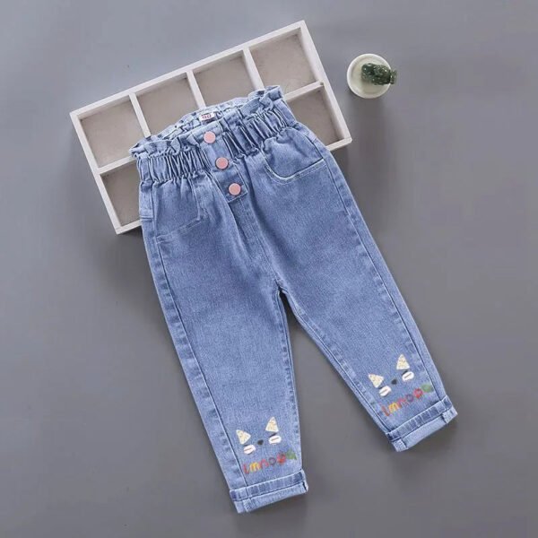 Kids Baby Girls Casual Clothes Jeans Pink Bow Trousers Toddler Infant Denim Clothing Pants Children Bottoms 1 2 3 4 5 6  Years - Image 8