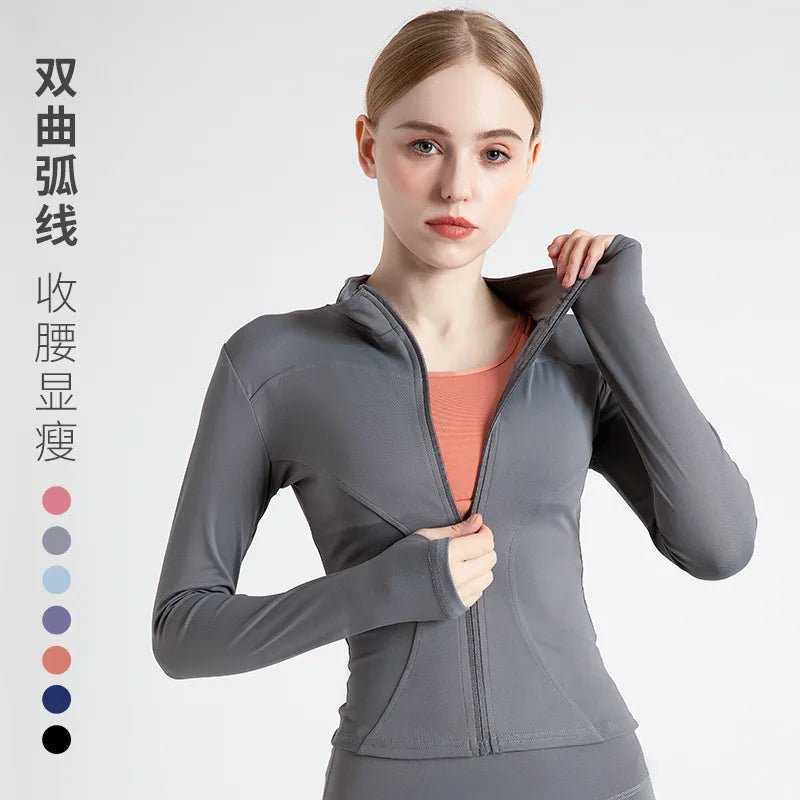 Jackets for Women Fit Coat Women Women Jacket Zippers Casual Wear Long Sleeve Tight Yoga Clothing Slimming Yoga Sports Jacket - Image 7