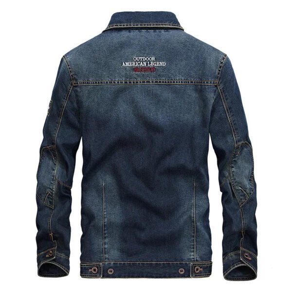 High Quality Men's Denim Jacket Coat 5xl oversized Overcoat Spring Autumn Retro Casual Denim Jacket Men Clothing Outerwear A3F08 - Image 3