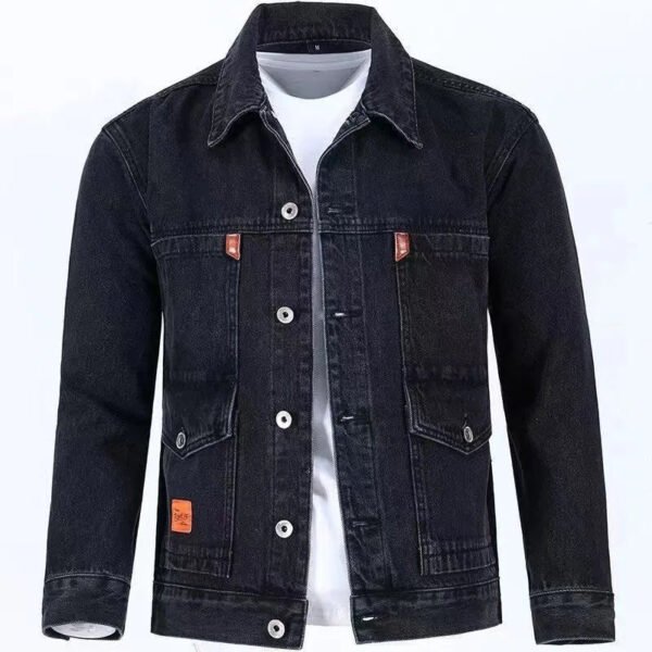 2023 Spring and Autumn New Fashion Trend Solid Color Denim Jacket Men's Casual Loose Comfortable Large Size High Quality Coat - Image 6
