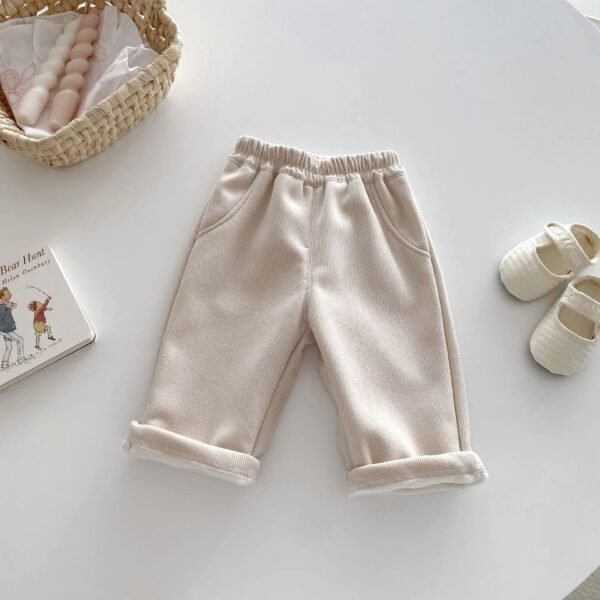 MILANCEL 1-5Y Autumn Kids Baby Pants Thicken Fleece Lining Floral Girls Trousers Warm Fashion Leopard Print Boys Pants Outwear - Image 9