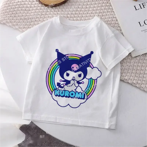 Hello Kitty Children's T-shirt Y2k Cotton Sanrio Kuromi Melody Anime Tee Shirts Cartoons Kid Girl Boy Streetwear Casual Clothes - Image 5