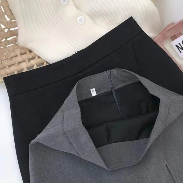 Lucyever Black Gray Women Skirts A-Line Korean Style High Waist Split Mini Skirt Woman Simple Casual Office Shorts Skirts Female - Image 5