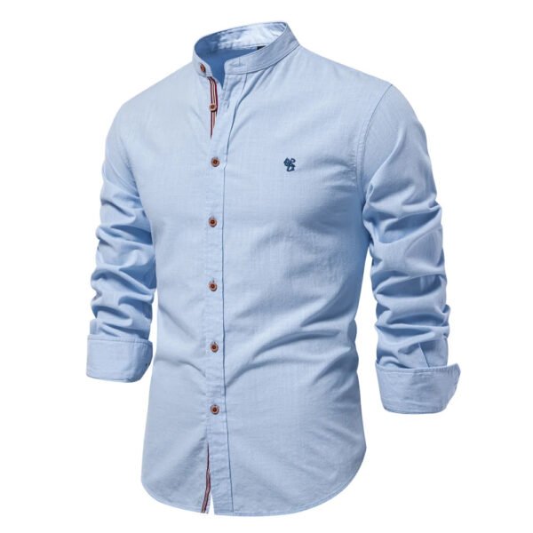 AIOPESON 100% Cotton Social Shirt Men Solid Color Long Sleeve High Quality Brand Shirt for Men Spring Stand Casual Men's Shirts - Image 6