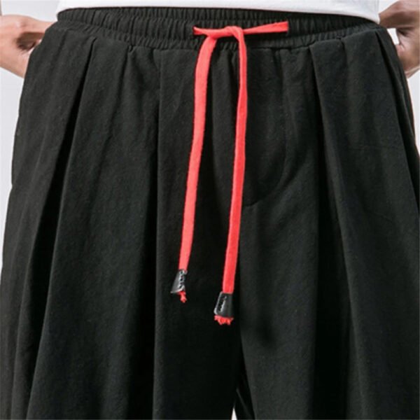 FGKKS New Oversize Men Loose Harem Pants Autumn Chinese Linen Overweight Sweatpants High Quality Casual Brand Trousers Male - Image 4