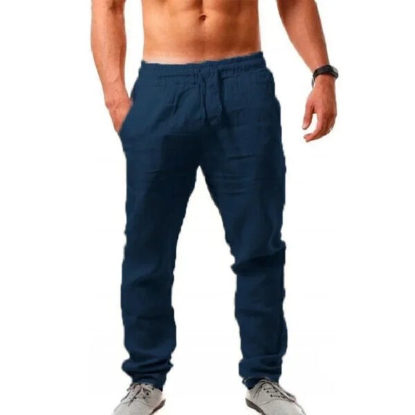 2024 Spring/Summer New Men's Cotton Linen Pants Summer Fashion Casual Solid Color Loose Plus Size M-4XL - Image 2