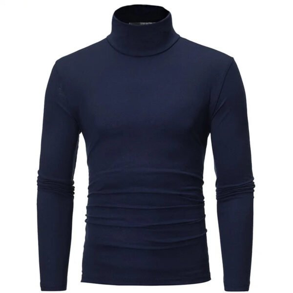 Autumn Winter Men's High Neck T-shirt Slim Fit Fashion High Elastic Long Sleeve Casual Breathable Apparel Pullover Thermal Tops - Image 4