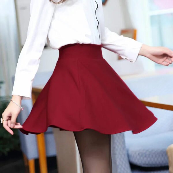 2024 Flared Skirts Women's Basic Shorts Skirt Fashion Versatile Black Casual Mini Skater Medium Pleated Fluffy Skirt S-4XL - Image 5