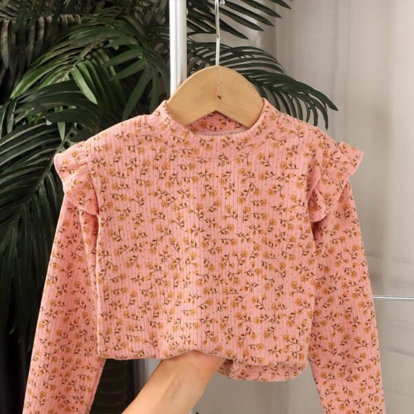 Kids Long Sleeved Undershirt Girls Cute Floral Dots T-shirt 2-10T Children Boys Sweet Tops Bottoming Shirt  t shirt for kids boy - Image 7