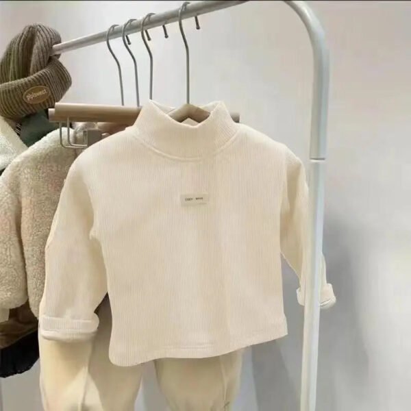 Children's Autumn Winter Half High Neck Pullover Long Sleeve Bottom Shirt Kids Baby Boys Girls Clothing Tops - Image 9