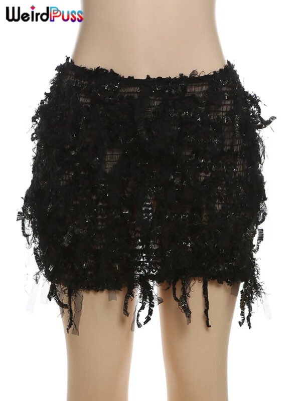 Weird Puss Colorful Tassel Skirts Peach Hip Women Thin Knit Wild Sexy Midnight Summer Trend Stretch Skinny Streetwear Bodycon - Image 8