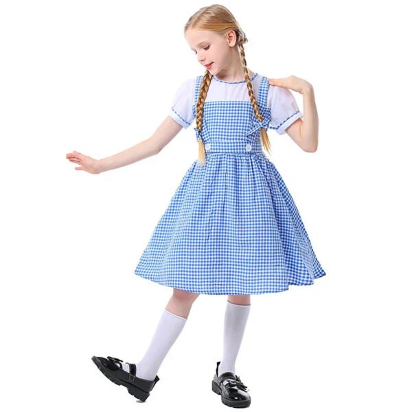 Umorden Blue Gingham Dorothy Costume for Girls Child Kids Farm Dress Short Halloween Book Week Fantasia Costumes - Image 2