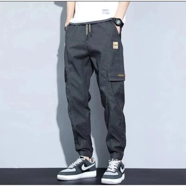 2025 Get To School  Summer Men's New Thin Harlan Elastic Cargo Pants Loose Sports Trend All Tie Feet High Street Casual Pants - Image 6