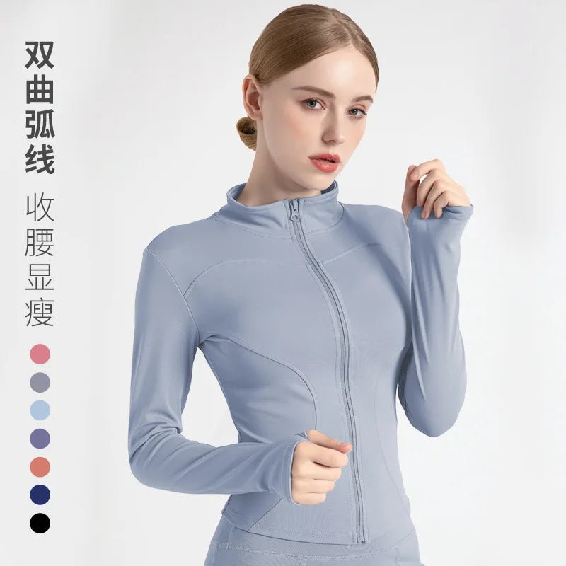 Jackets for Women Fit Coat Women Women Jacket Zippers Casual Wear Long Sleeve Tight Yoga Clothing Slimming Yoga Sports Jacket - Image 8