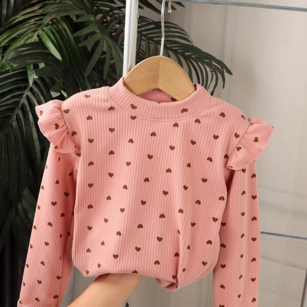Kids Long Sleeved Undershirt Girls Cute Floral Dots T-shirt 2-10T Children Boys Sweet Tops Bottoming Shirt  t shirt for kids boy - Image 10