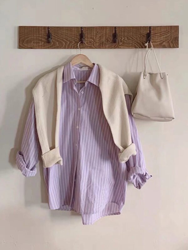 Shirts Women Minimalist Striped Tender All-match Fashion Spring Loose Design Korean Style Sweet Elegant Ladies Office Leisure - Image 6