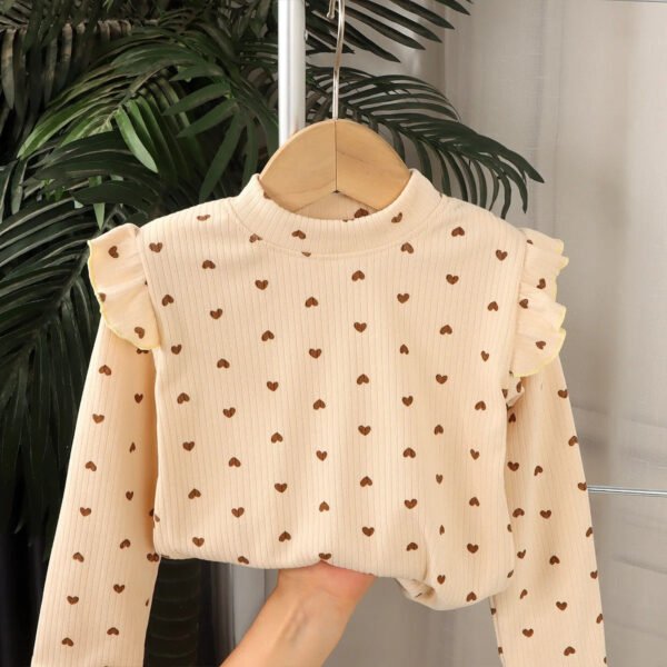 Kids Long Sleeved Undershirt Girls Cute Floral Dots T-shirt 2-10T Children Boys Sweet Tops Bottoming Shirt  t shirt for kids boy - Image 8