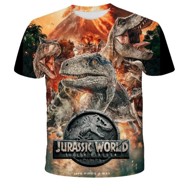 2024 Child Boys Girls Dinosaur T-shirts Summer Short Sleeve Boy Clothes Causal T Shirt Tops Tee Children's clothing 3-14 year - Image 5
