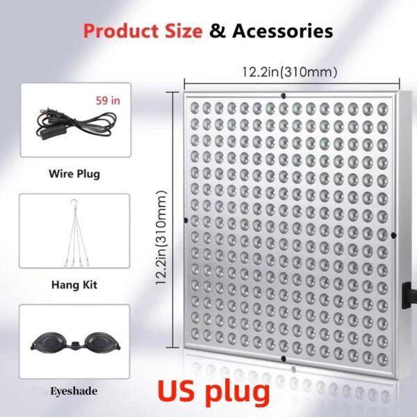 LED Red Light Therapy Panel Lamp for Facial Anti Aging Skin Care Beauty 225 LED Light Body Pain Relief Physical Therapy Tools - Image 10