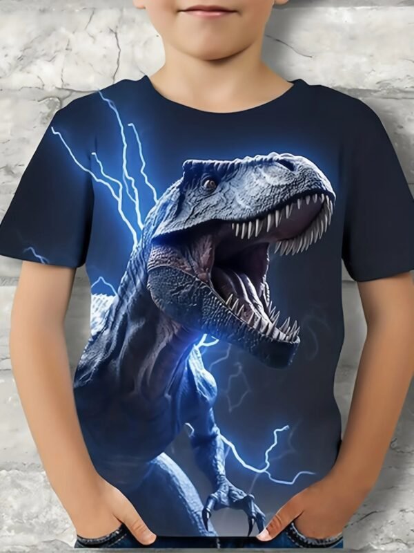 Children's Clothing Boys Tshirt Short Sleeve Child T-Shirt 3D Dinosaur Print Casual Kids Summer Clothes Girls Clothes Tops Tee - Image 9