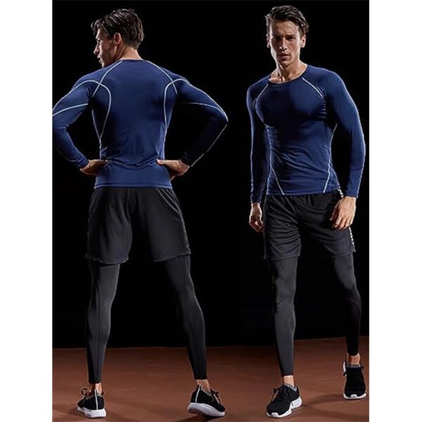 Compression Long Sleeve T Shirt Men Elastic Training T-shirt Gym Fitness Workout Tights Sport Jersey Athletic Running Shirt Men - Image 2