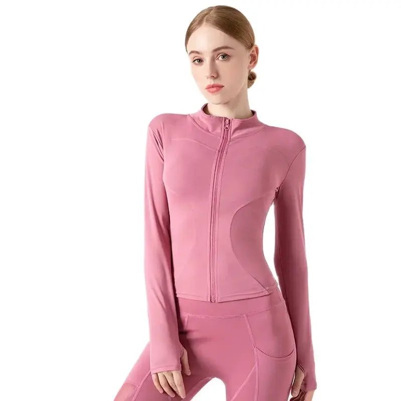 Jackets for Women Fit Coat Women Women Jacket Zippers Casual Wear Long Sleeve Tight Yoga Clothing Slimming Yoga Sports Jacket - Image 5