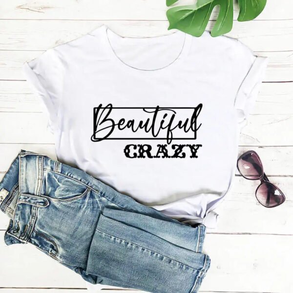 Beautiful Crazy Print Women Tshirt Women's Funny Summer Casual Short Sleeve Top Girls Weekend Shirt Holiday Tee - Image 3