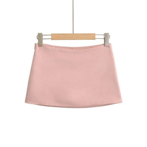 Black Mini Skirts Y2k Clothes Korean Fashion 2024 Summer Satin Skirts For Woman Low Rise Skirt Kawaii Pink Skirt With Shorts - Image 2