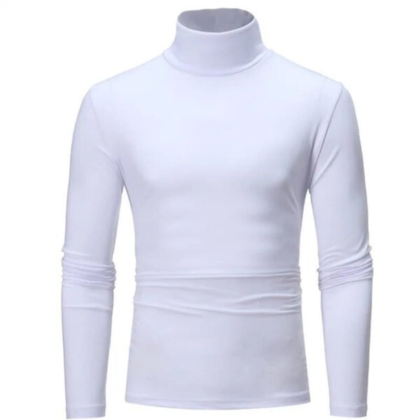 Autumn Winter Men's High Neck T-shirt Slim Fit Fashion High Elastic Long Sleeve Casual Breathable Apparel Pullover Thermal Tops - Image 5