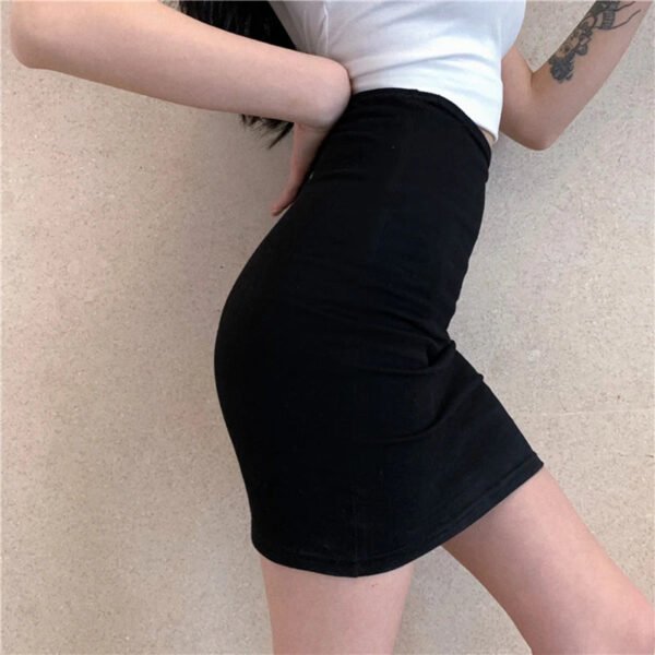 Elasticity Black One-step Skirt Women Summer High Waist Tight Sexy Hot Girl Bag Hip Black Short Skirt Night Club Mini Skirt - Image 3