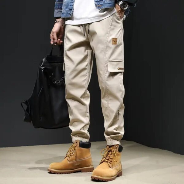 2024 new overalls men spring and fall trend men's casual pants Fashion handsome street style long pants nine-point pants - Image 9
