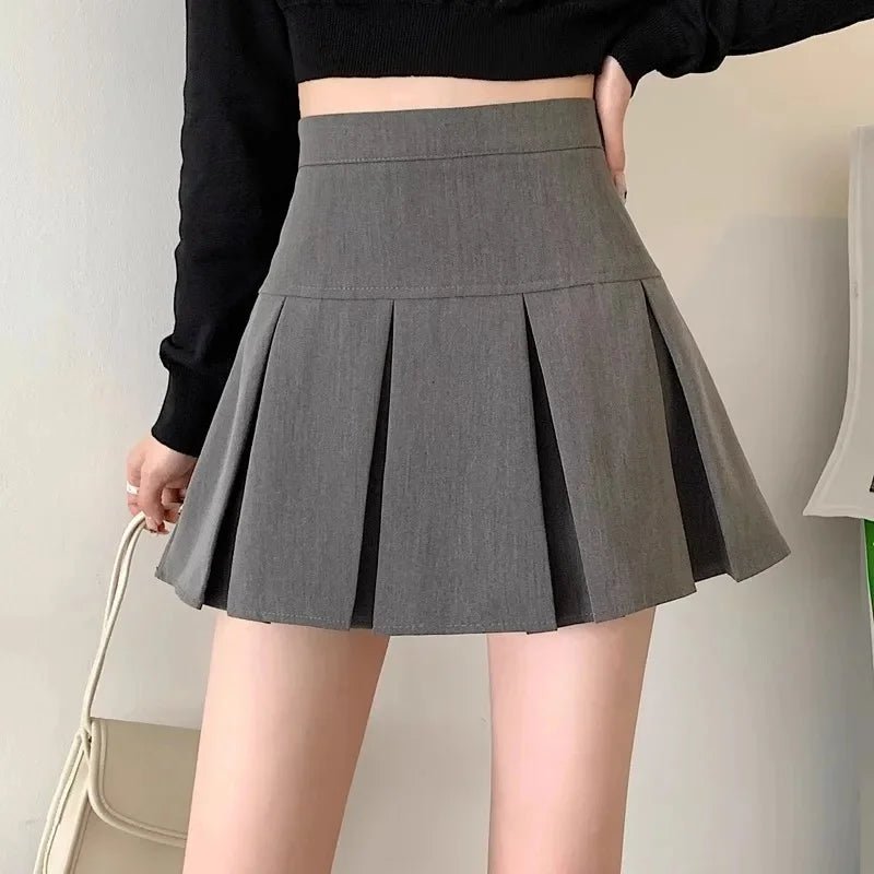 Grey Pleated Mini Dress For Women High-Waisted Slimming Style Anti-Exposure A- Line Skirt New Arrival Spring/Autumn 2024 - Image 7