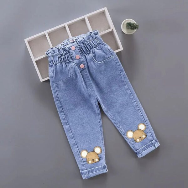 Kids Baby Girls Casual Clothes Jeans Pink Bow Trousers Toddler Infant Denim Clothing Pants Children Bottoms 1 2 3 4 5 6  Years - Image 9