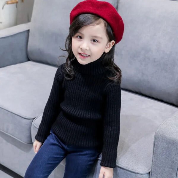 Baby Girls Winter Turtleneck Knitted Sweaters Clothes 2024 Autumn Children Boys Pullover Kids Knitwear - Image 3