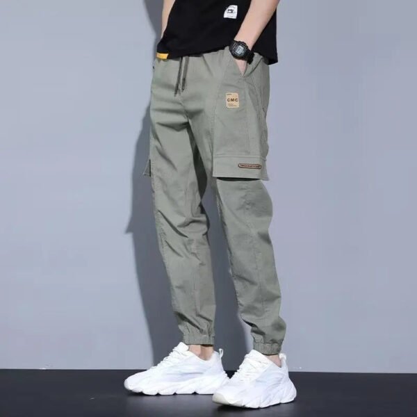 2024 new overalls men spring and fall trend men's casual pants Fashion handsome street style long pants nine-point pants - Image 3
