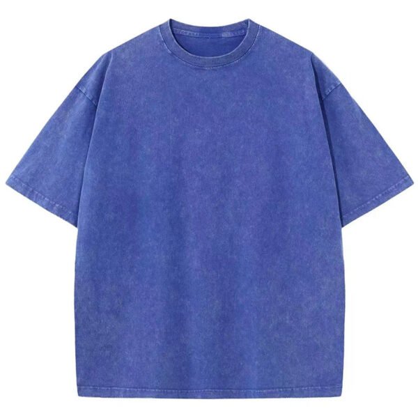American Style Retro Heavyweight Solid Color Short Sleeved T-shirt Men Women Summer Street Trendy Washed Old Oversized Clothes - Image 9